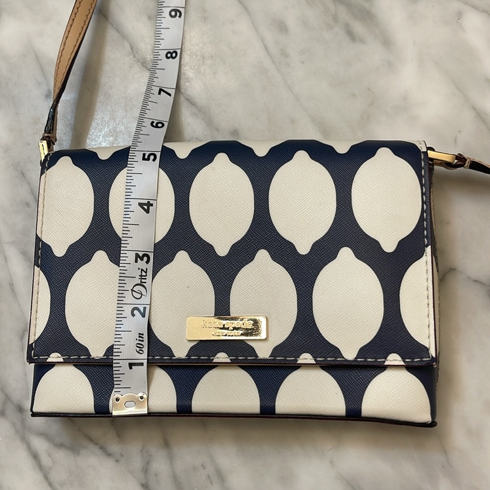 Kate Spade Bag Grant Street Crossbody Navy White French Lemons - Picture 9 of 11